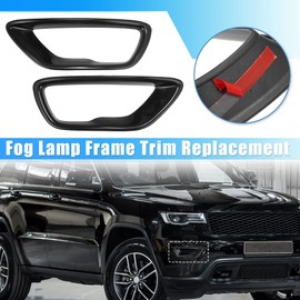 X AUTOHAUX 1 Pair Front Fog Lights Cover for Jeep Grand Cherokee 2018-2021 Fog Lamp Frame Trim Replacement, Black