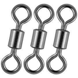 Alwonder Fishing Rolling Swivels, Barrel Swivels Black Nickel Sea Fishing Tackles Fishing Connector Stainless Steel Terminal Tackle Sea Fishing Accessories, Sea Fishing Swivels 19KG/Size 8