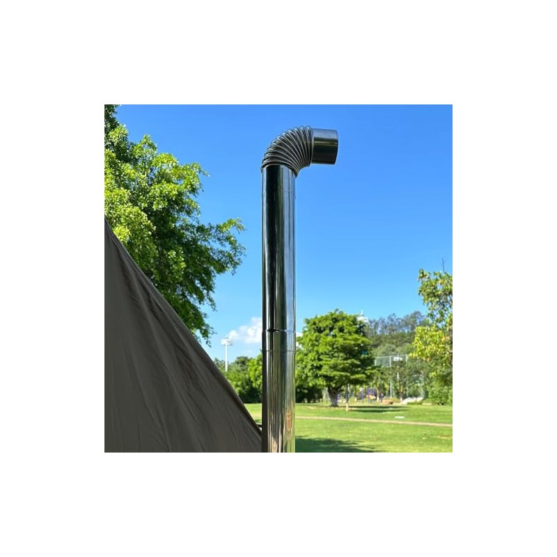 Takelablaze 4PCS Elbow Pipe 90 Degree Chimney 2.36" Stainless Steel