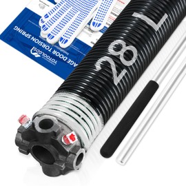 YoToolGDS Left Hand Wind（Black Cone）2" Garage Door Torsion Spring with Non-Slip Winding Bars & Gloves, High Precision Electrophoresis Black Coated, for Replacement, MIN 16,000 Cycles (0.218x2''x28'')