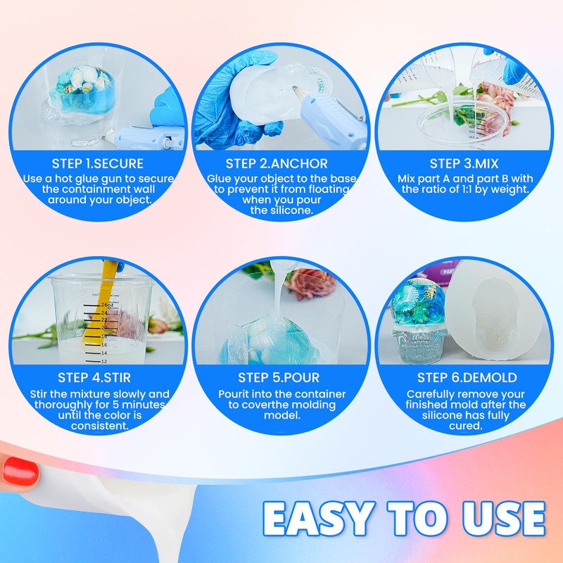 KHKD RESIN Silicone Mold Making Kit, 15A Liquid Silicone Rubber