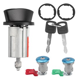 Door Lock Cylinders Ignition Switch with Keys Compatible with Ford F150 F250 F350 Super Duty Excursion Explorer Expedition Replace#: LC6177, DL5886, 597638 (No chip)