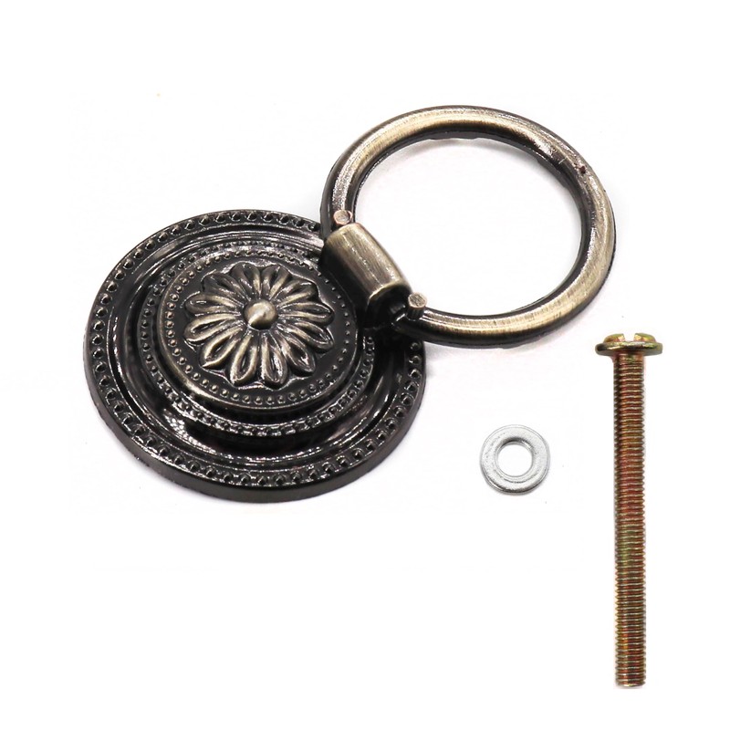 binifiMux 8 Pack Ring Drop Vintage Pulls for Cabinet Dresser
