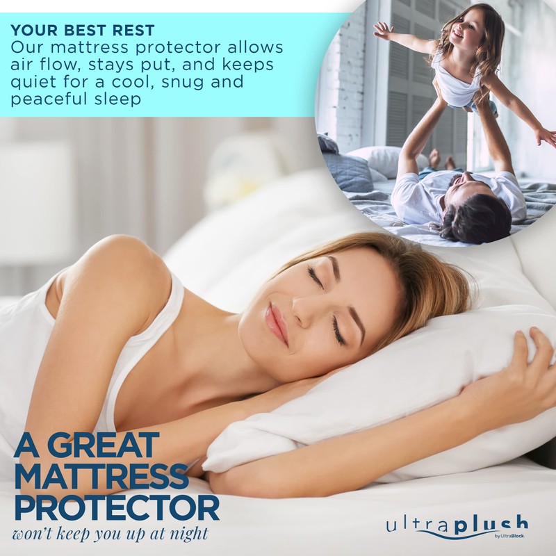 UltraPlush King Waterproof Mattress Protector - Bedwetting, Bed Cover