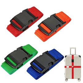 Travel Luggage Straps for Suitcases,Adjustable Luggage Straps,Suitcase Belt Strap,Easy to Identify Bright-Colored Travel Belt,Luggage Strap for Travel Suitcase Bag Closure Accessories.(4 Pack)