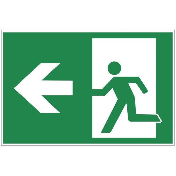 Sign "Notausgang" Left - Exit PVC Hard Foam Board 300