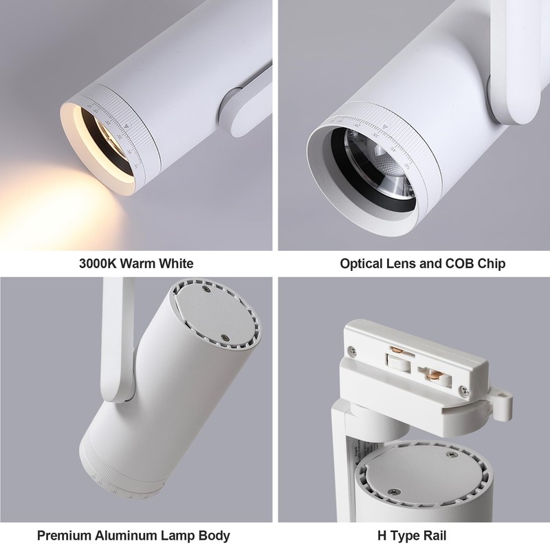 Opulux LED 12W Dimmable Track Lighting Heads with 10° to