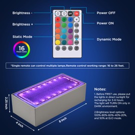 Solar Paver Color Changing Lights, 8x4 Solar Pavers Light Outdoor, Recessed Brick Pathway Lights, IP67 Waterproof Landscape Lighting for Ground,Walkway, Garden, Pool, Patio, Driveway,2 Pack (RGBW)