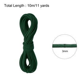 PATIKIL Bungee Cord Elastic Cord Heavy Stretch String Rope 3mm 11 Yards(10m) Green for Crafting DIY Sewing Hook Straps Camping Tie Down Strap