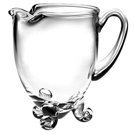 Barski Handmade Round Footed Glass Pitcher with handle, With Spout, Ice Lip, 80 oz., 8.5"H, Made in Europe
