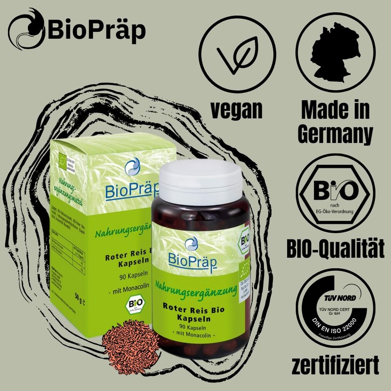 BioPräp Red Rice Organic Capsules 90 Cellulose Capsules