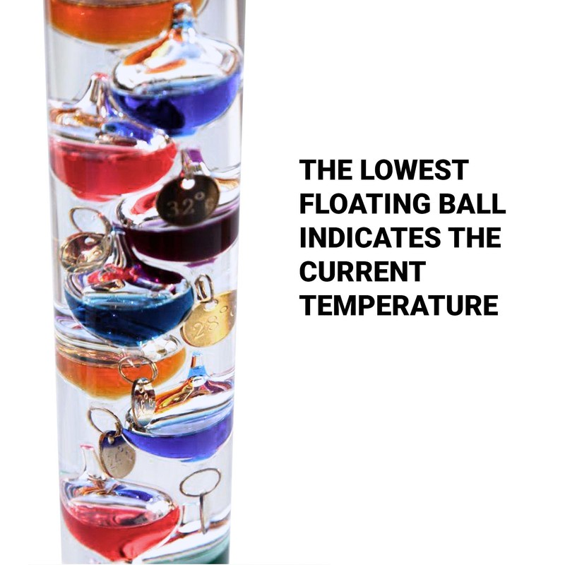 30cm Tall Free Standing Galileo Thermometer