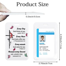 ZuEiiDop Christian Faith Bible Verse ID Holder Religious Badge Holder Christian Gifts for Women Prayer Teachers Students Office Workers Office Supplies Gifts for Coworker Friend Boss Work Accessories