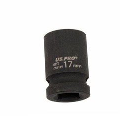 US PRO Tools 17mm Impact Socket 1/2" Drive 6 Point Single Hex 3819