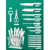 Knife Set, D.Perlla 16 Pieces White Kitchen Knife Set with