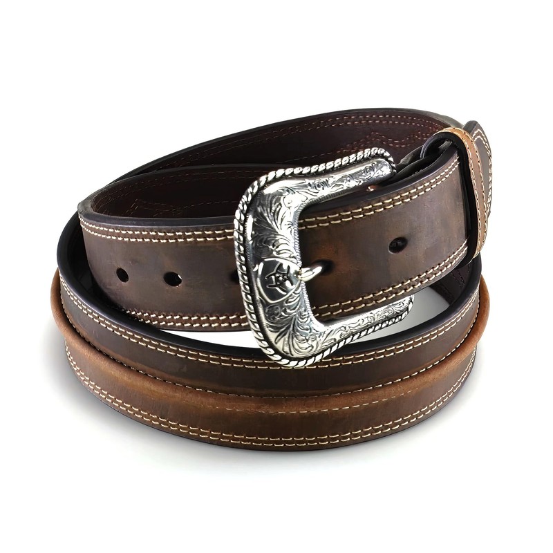 ARIAT Center Bump Belt, Mid-Brown