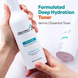 Derma J Premium Facial Toner: Formulated with Collagen-Boosting Peptides, Dermatologist-Tested for Moisturizing, Anti-Aging, and Calming Effects - Ideal for Dry/Sensitive Skin (4.73 Oz)