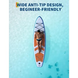 Inflatable SUP Board for Adults & Couples, 10.6'x 32''x 6'' Manual Pump Stand Up Paddle Board with Camera Mount, Non-Slip Deck, Kayak Seat D-Rings, for Yoga Fishing Lake Ocean