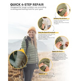 ZEFFFKA Nylon Self-Adhesive Repair Patches 8 Pack Waterproof Durable 5x7 Inch Fabric Patches for Jackets Tents Backpacks Sleeping Bags Clothing 8 Assorted Colors No Ironing Easy Fix