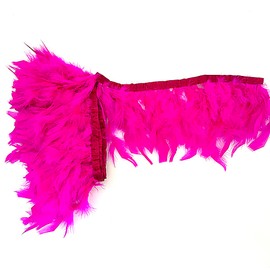 Fuchsia 4-6inch 2yard Turkey Feather Fringe Trim for Dress Sewing Crafts Costumes Accessories Party Supplies Festival Decoration