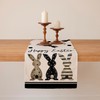Jayusaror Easter Table Runner Three Bunnies Spring Black Seasonal Washable