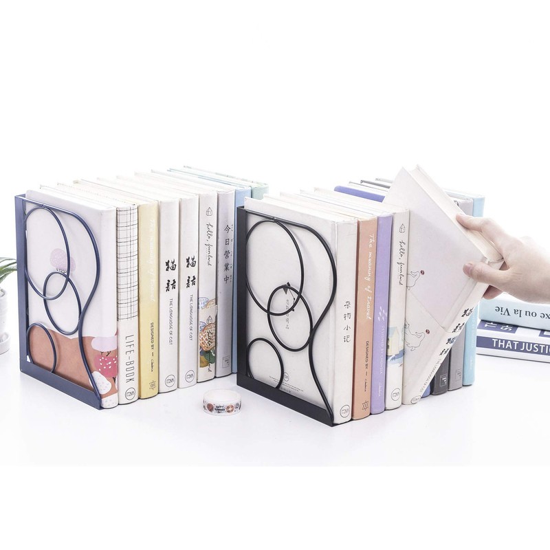 Adjustable Bookends Metal Book Ends for Heavy Book Holder Heavy