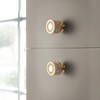 Morobor Rhinestone Drawer Knob, 4pcs Zinc Alloy Gold Cabinet Knobs