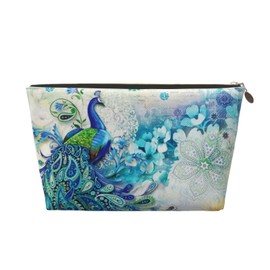 Peacocks and Flowers Travel Toiletry Bag for Women and Men, Water-Resistant Purse Zipper Makeup Cosmetic Pouch Bag Travel Organizer Wash Bag for Accessories,Toiletries