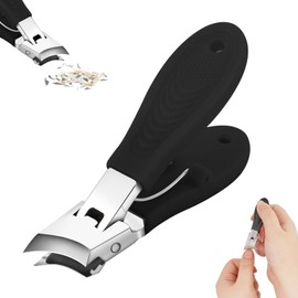 ZYHSLZ Alicates para Uñas de Pie, Cortauñas Profesional, Alicates para Uñas Gruesas, Kit Manicura y Pedicura, Acero Inoxidable, Wide Jaw Anti-splash, Antideslizante, Ideal Adultos/Mayores (Negro)