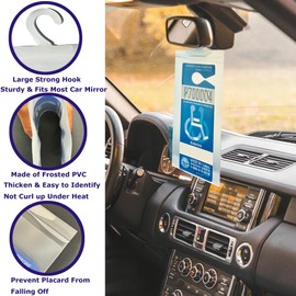 Encell Handicap Placard Holder 2PCS Clear Disabled Parking Permit Placard Protective Mirror Tag Holder for Auto