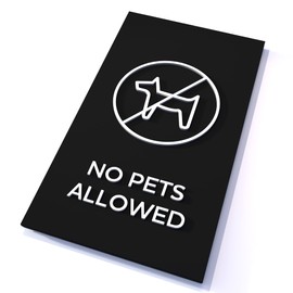 Kubik Letters No Pets Allowed Sign for Business - No Dogs Allowed Sign - No Pets Sign - No Pets Allowed Sign - No Animals Sign - Absolutely No Dogs Allowed - Modern Design Door Sign for Business