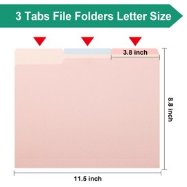 pmybupo Colored Two Tone File Folders 100 Pack Manilla Folders 8.5 x 11, Colored Folders Office Organization Home School Folders for Documents Files Paper(7611U)