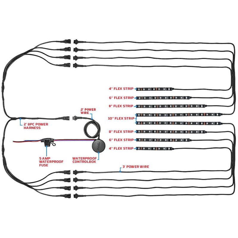 LEDGlow 8pc Advanced Million Color LED ATV UTV Quad 4x4