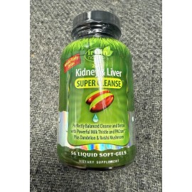 IRWIN NATURALS Kidney Liver Super Cleanse 56 Liquid Soft Gels Exp Match 2027