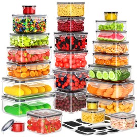 52 PCS Food Storage Containers with Lids Airtight (26 Containers & 26 Lids), Plastic Storage Meal Prep Container-Stackable 100% Leakproof & BPA-Free Organization and Storage Set, Lunch Containers
