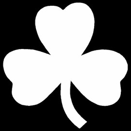 STICKER DAD 3 Leaf Shamrock Clover (Pack of 3) Vinyl Decal by stickerdad® - Size: 2.5", Color: White - Windows, Walls, Bumpers, Laptop, Lockers, etc.