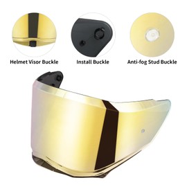 VCOROS Helmet Face Shield for Sedici Duale Mips Helmet Visor Mips Parlare For SEDICI Duale Forged Carbon Helmets Replacement (REVO-Gold)
