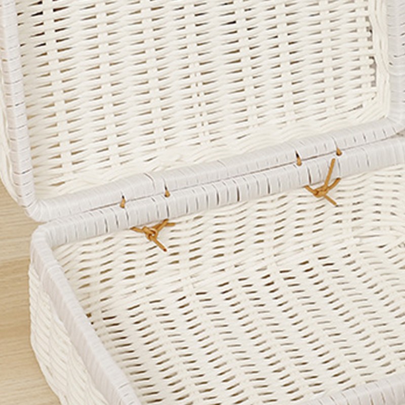 Woven Picnic Box Plastic Rattan Odorless Retro Woven Storage Box