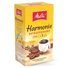 Melitta Harmonie Decaffeinated Filter Coffee 500 g, Ground, Powder for Filter Coffee Machines, Caffeine-Free, Mild Roasting, Roasted in Germany