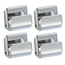 PATIKIL 15/16 Inch Glass Door Handle, Stainless Steel, 4 Pieces, No Drilling Door Clips, Handles Knobs with Screw for 3-5 mm Shower Glass, Cupboard, Drawer, Display Cabinet, Silver