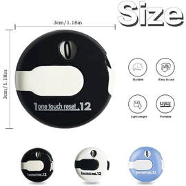Golf Score Counter Mini Golf Stroke Touch Reset Up to 12 Shots 2 Pack Portable Mini Attachment Scorekeeper Clicker Clip to Golfers Glove Bag Hat(2 Pcs Black&Blue Mini Counter)