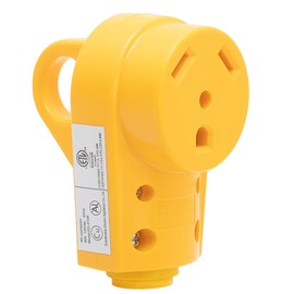 Nema TT-30R 30Amp 125V Female Socket Heavy Duty RV Replacement Socket for Camper Trailer Power Cord. 30A 125V Camper Trailer AC Receptacle Yellow