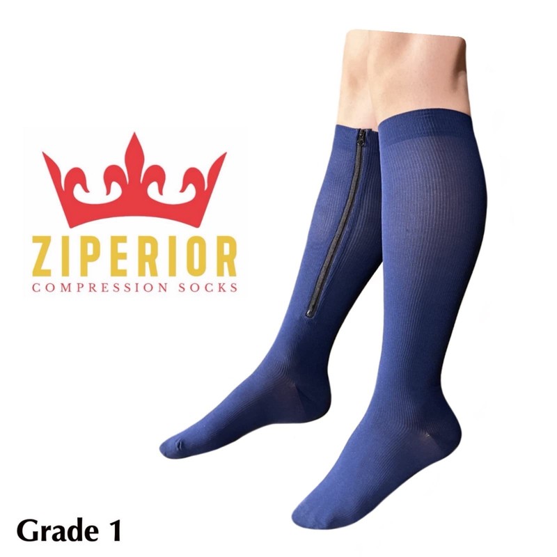 Ziperior Calcetines de compresión con puntera cerrada, 15-20 mmHg, color