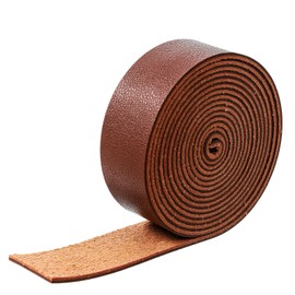 Leather Straps Flat Leather Strap for Crafts 78.7 Inch Long 1 Inch Wide Full Grain Leathers Strip for DIY Arts & Craft Projects Bag Straps Clothing (Brown)