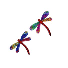 CHILDWEET 2pcs Iron Dragonfly Wall Decor Quirky Outdoor Pendant Perfect for Home or Garden