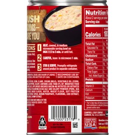 Campbell's Chunky Clam & Corn Chowder with Bacon, 18.8 oz. Can (Pack of 12)