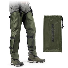 G2 GO2GETHER Snake Gaiter, Durable Snake Guard Gaiters for Hunting, Waterproof Snake Legging Chap for Men and Women,Snake Bite Protection Gaiter for Whole Leg with Adjustable Size (Green, L)