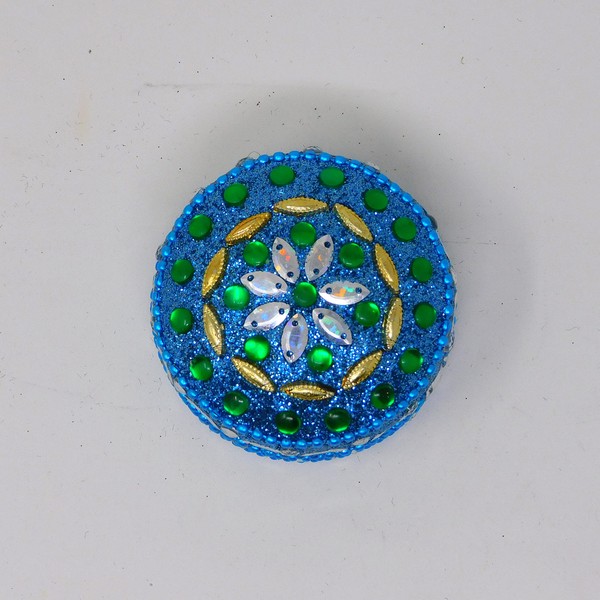 DEVHA Authentic multi colored Indian handmade designer Gift/Jewlery boxes, Blue,