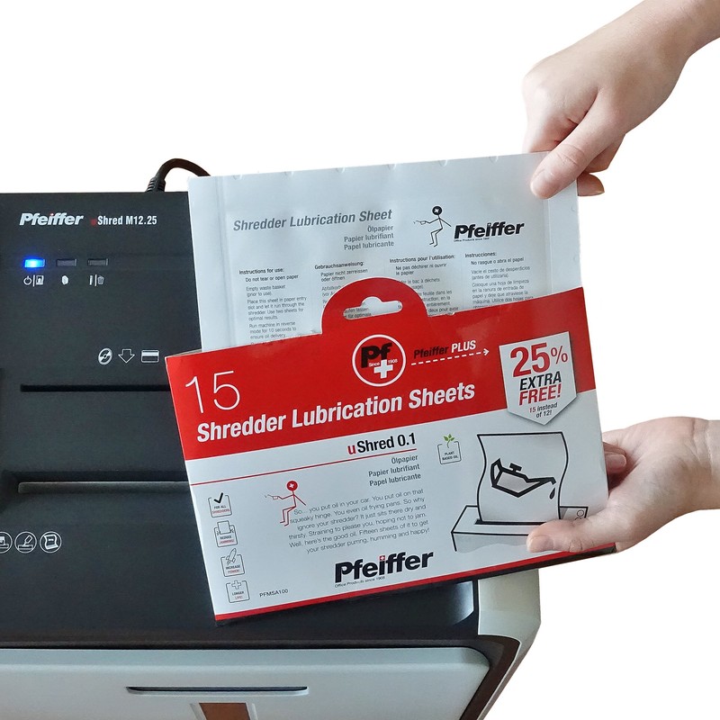Pfeiffer Shredder Lubrication Sheets, 15-Pack (PFMSA100)