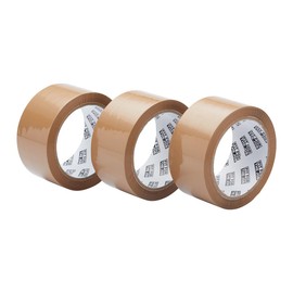Fit For The Job Parcel Tape - Heavy-Duty Brown Tape for Packing Boxes, 48mm x 66m, 3 Rolls - Low Noise General Purpose Packing Tape, Secure Sticky Seal, Perfect for Moving House